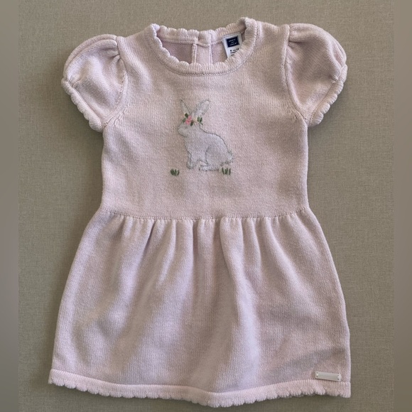Janie and Jack Knitted Bunny Dress 6-12 Months - Picture 2 of 9
